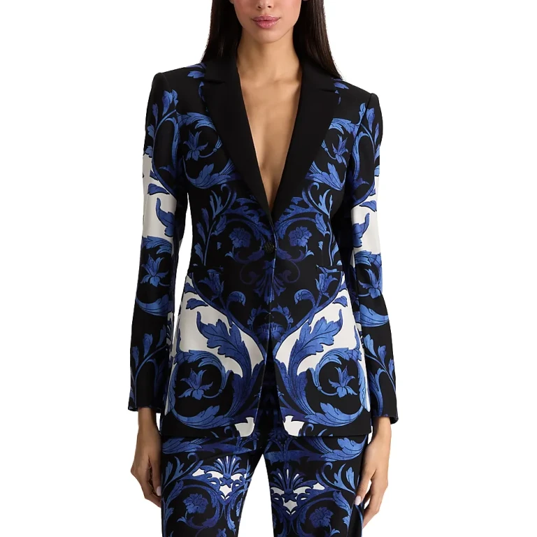 Alice and Olivia Breann Fitted Long Printed Blazer