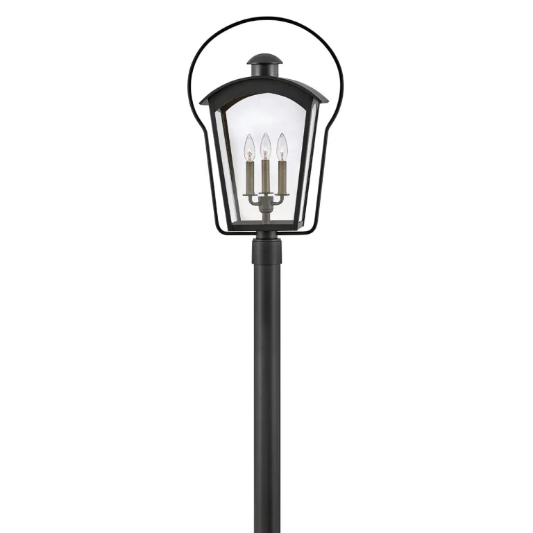 Black LED Post Top or Pier Mount Lantern from the Yale Collection
