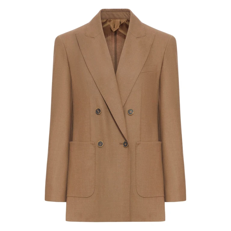 Max Mara Jackets Leather Brown Cashmere - Women