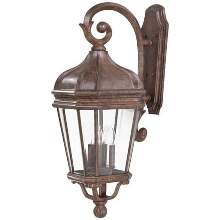 Harrison 4-Light 32" Outdoor Wall Light in Vintage Rust
