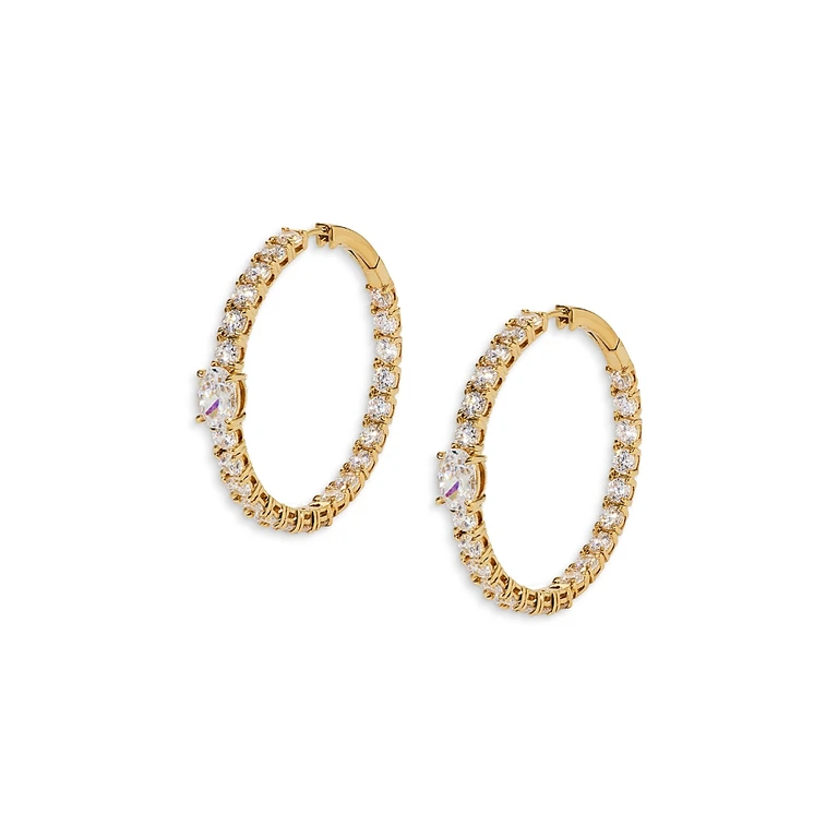 Nadri Stellar Hoop Earrings, 1.3 diameter