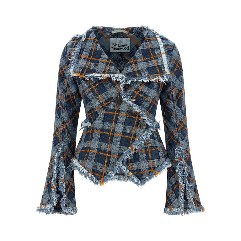 Vivienne Westwood Worth More Blazer Blue Cotton Blazer, Suits - Women