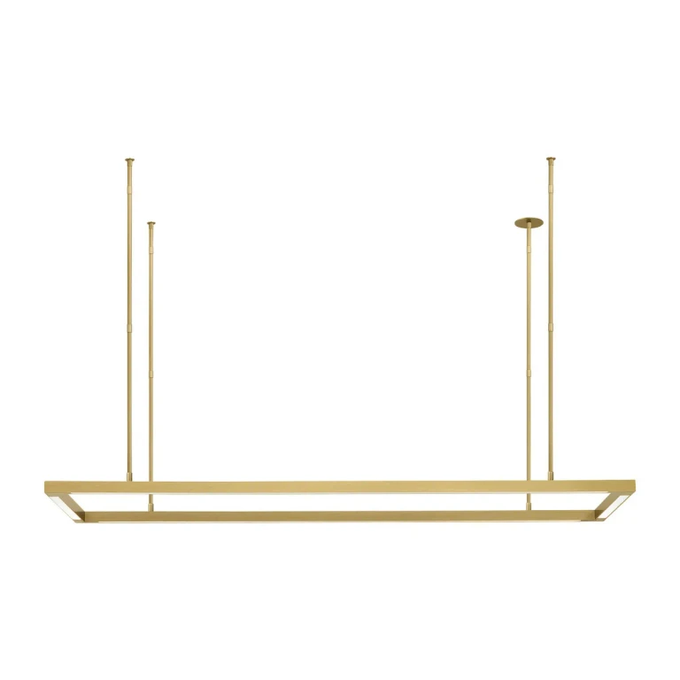 Natural Brass LED Linear Suspension from the Stagger Collection