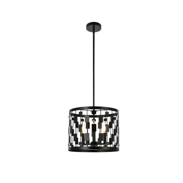 Black Three Light Pendant from the Levante Collection