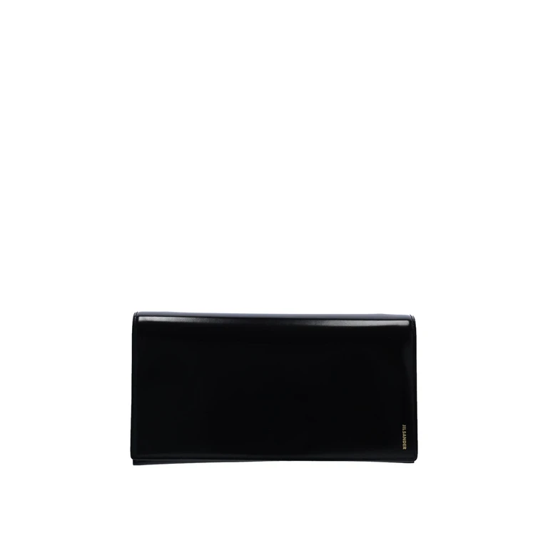 Jil Sander Black Leather Medium File Shoulder Bag
