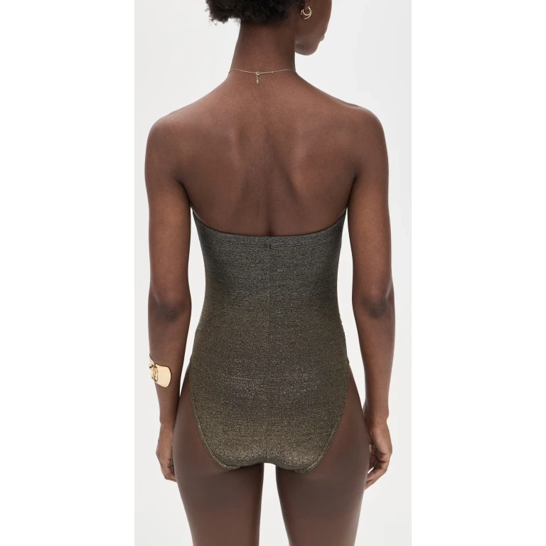 Karla Colletto Helena Bandeau One Piece with Shelf Bra Gold 8