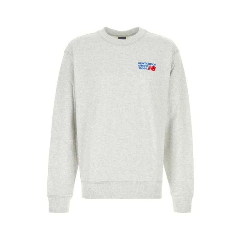 New Balance Melange Grey Cotton Blend Sweatshirt Ashheather Exterior: Maglie - Men