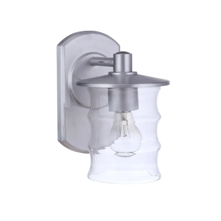 Satin Aluminum One Light Outdoor Wall Mount from the Canon Collection