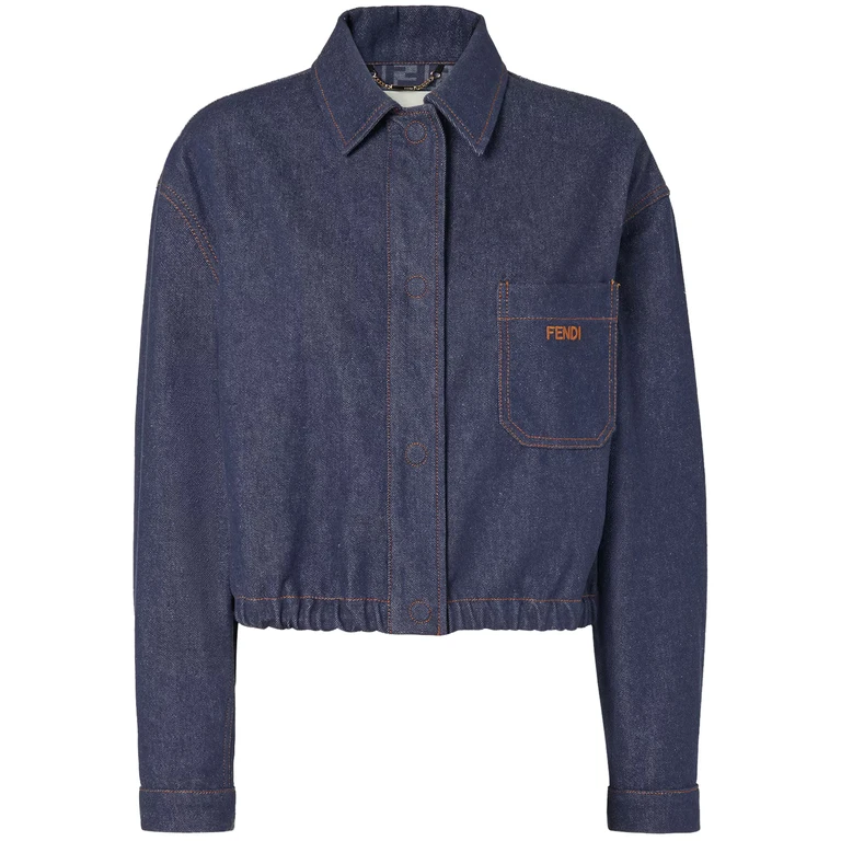 Fendi Jacket Ff Reverse Den Blue Giacca - Women