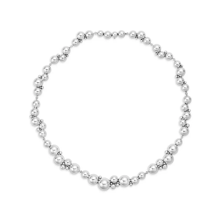 Georg Jensen Sterling Silver Moonlight Grapes Bead Cluster Collar Necklace, 16
