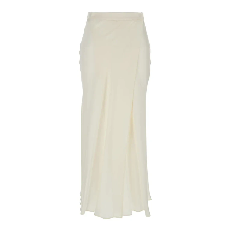 SEMICOUTURE ambra White Skirt With Wrap Design In Silk Blend Woman