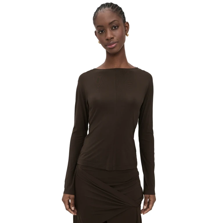 Helmut Lang Cowl Back Top Bistre XXS