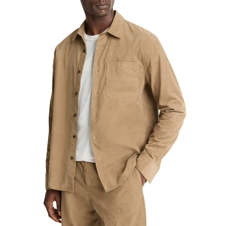 Vince Long Sleeve Button Front Corduroy Shirt