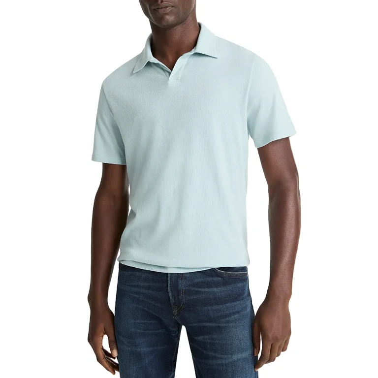 Vince Short Sleeve Loose Knit Polo Shirt