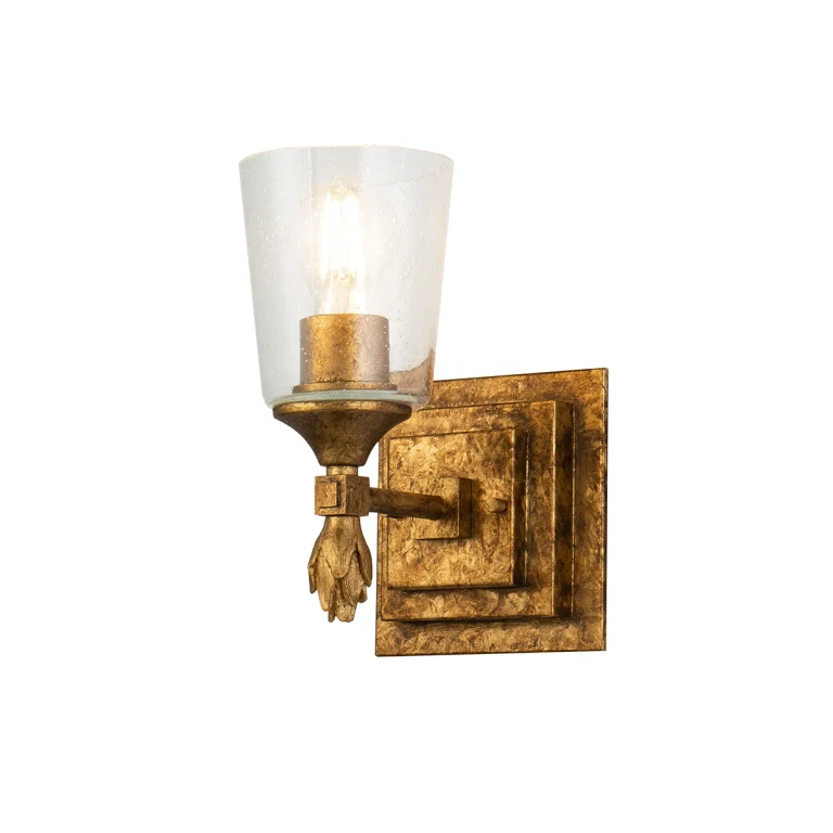 Gold Leaf One Light Wall Sconce from the Vetiver Collection