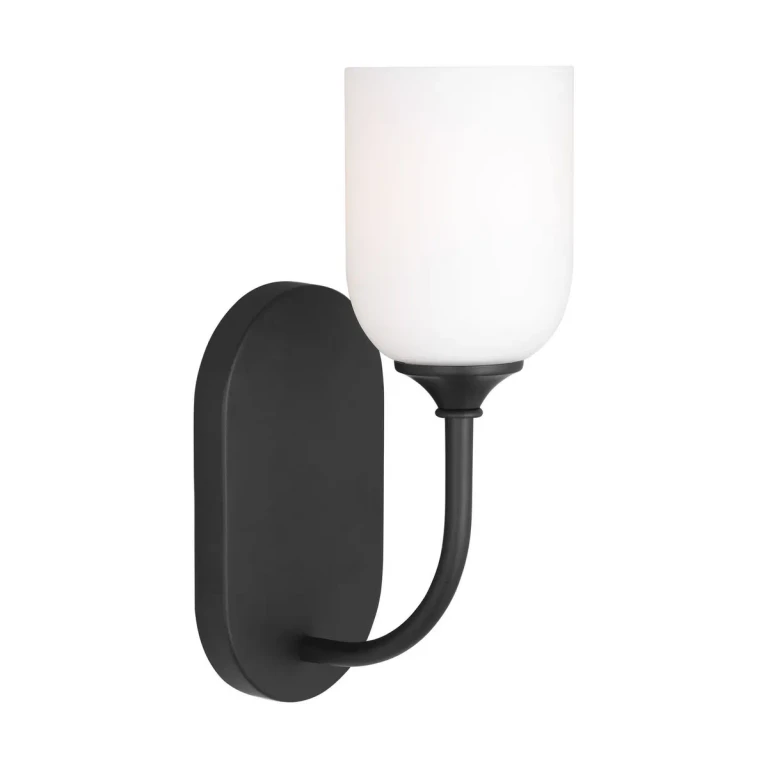 Midnight Black Bathroom Vanity Light from the Emile Collection
