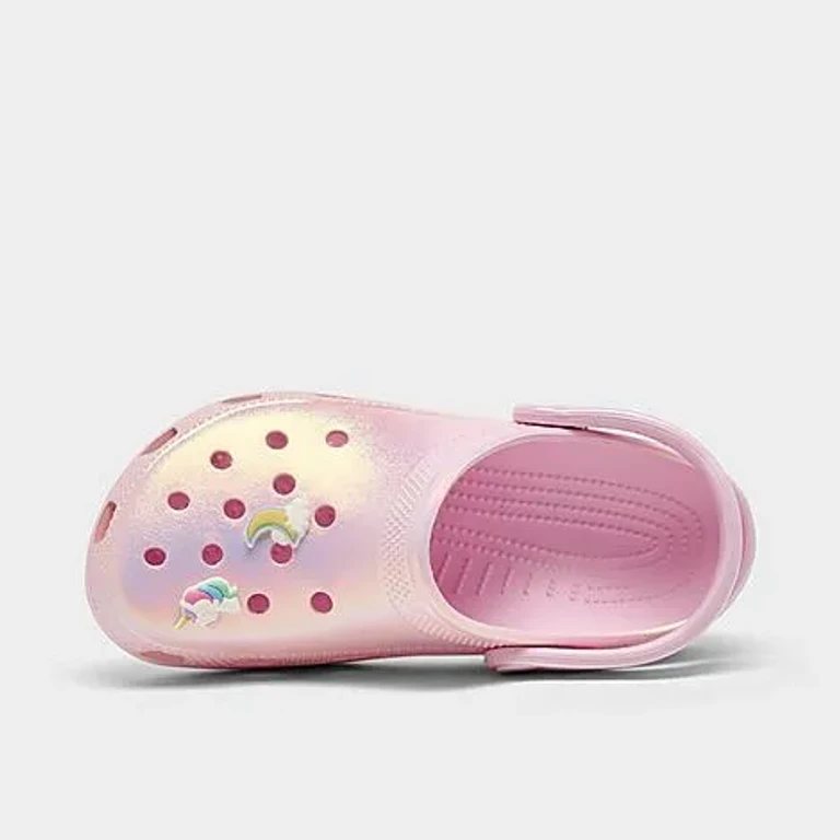 Crocs Big Kids Unicorn Classic Clogs in Pink Multi Size: 4.0