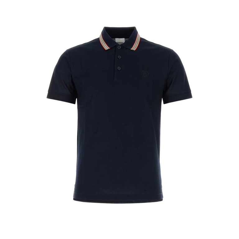 Burberry Midnight Blue Piquet Polo Shirt Coalblue Exterior: Cotton - Men