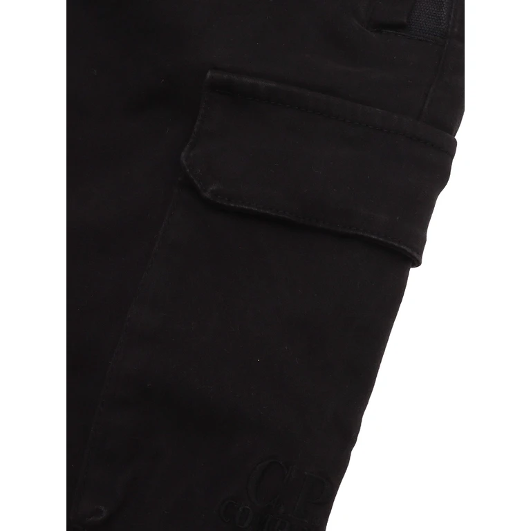 Cp Company Kids Long Pants Black Cotton Elastane