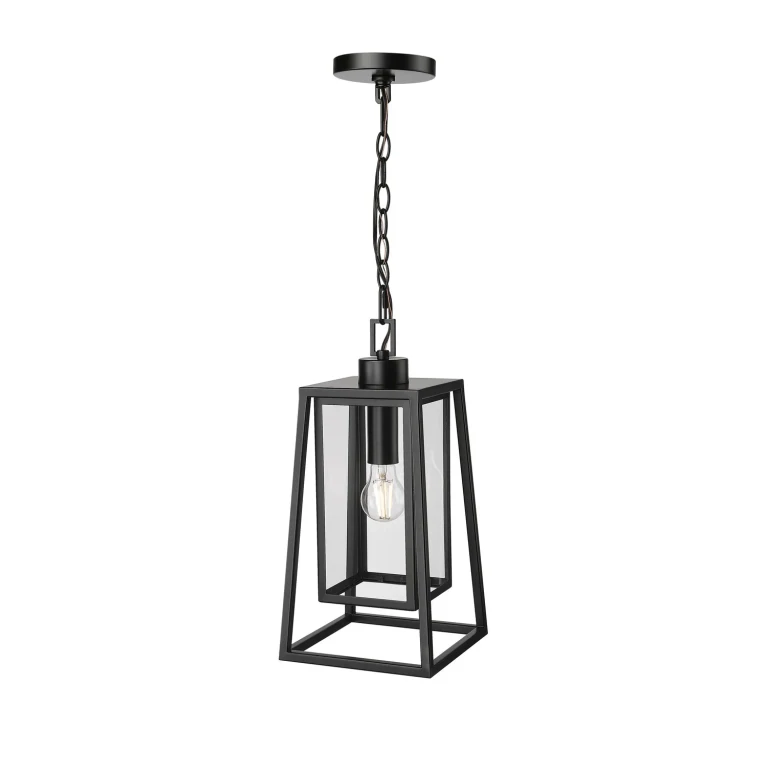 Powder Coated Black Outdoor Hanging Lantern from the Denzell Collection