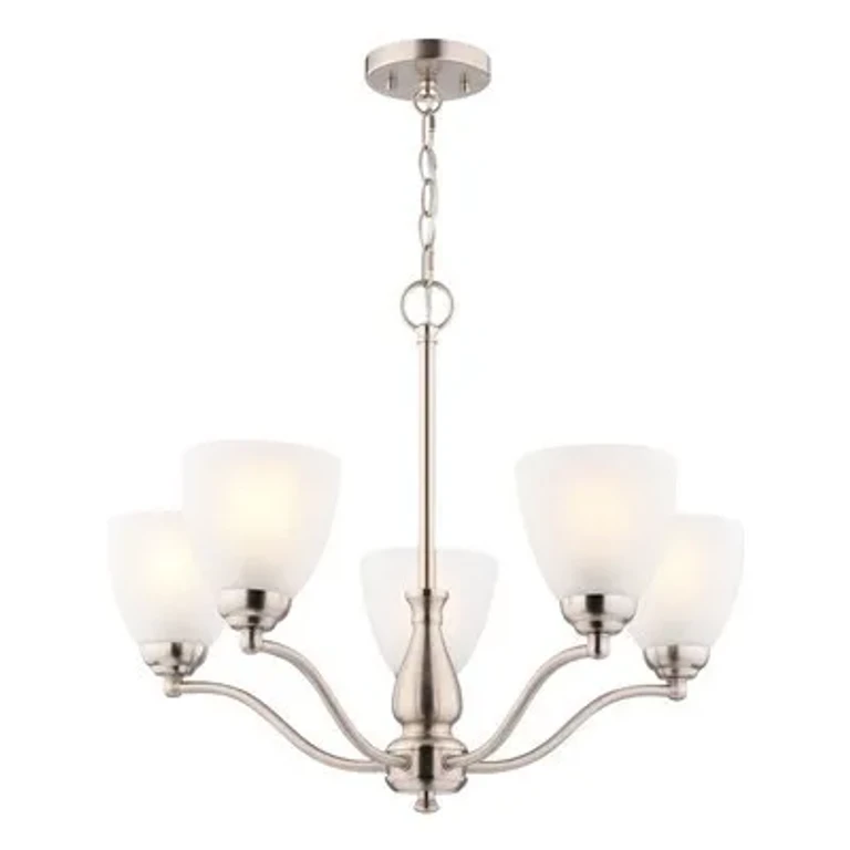 Satin Nickel Chandelier from the Bellwood Collection