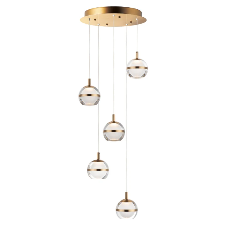Natural Aged Brass LED Pendant from the Swank Collection