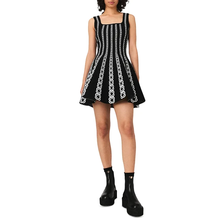 Maje Russel Jacquard Mini Dress