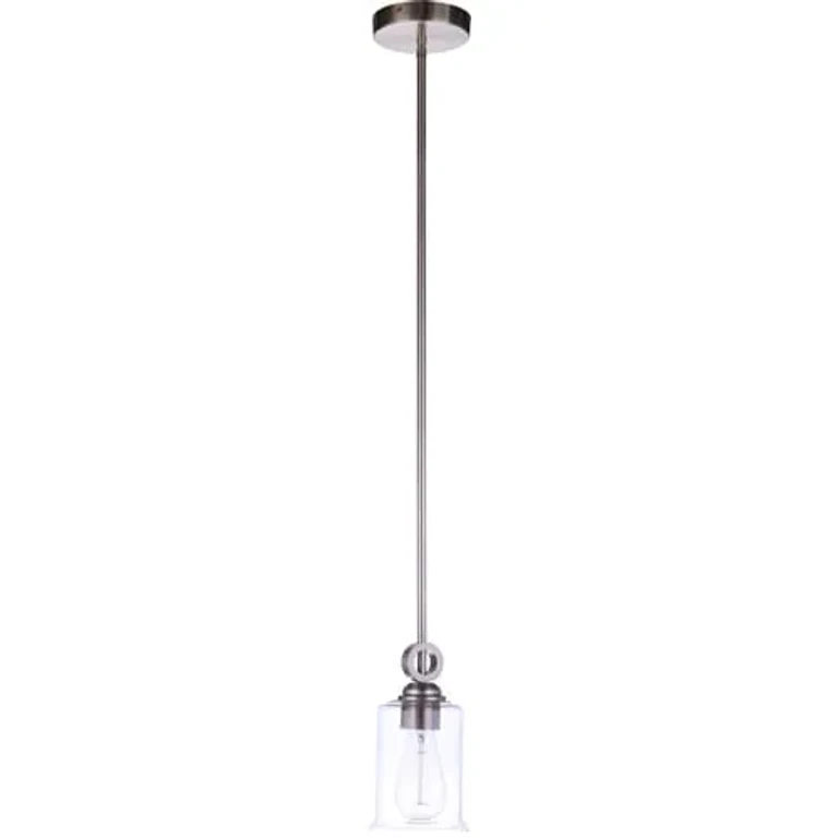 Brushed Polished Nickel One Light Mini Pendant from the Romero Collection