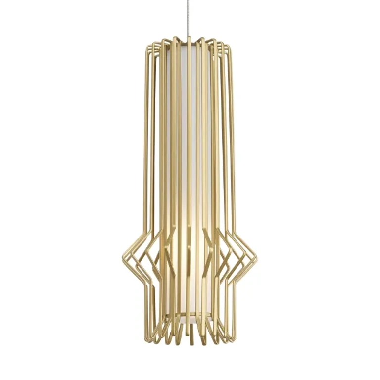 Satin Nickel LED Pendant from the Syrma Collection