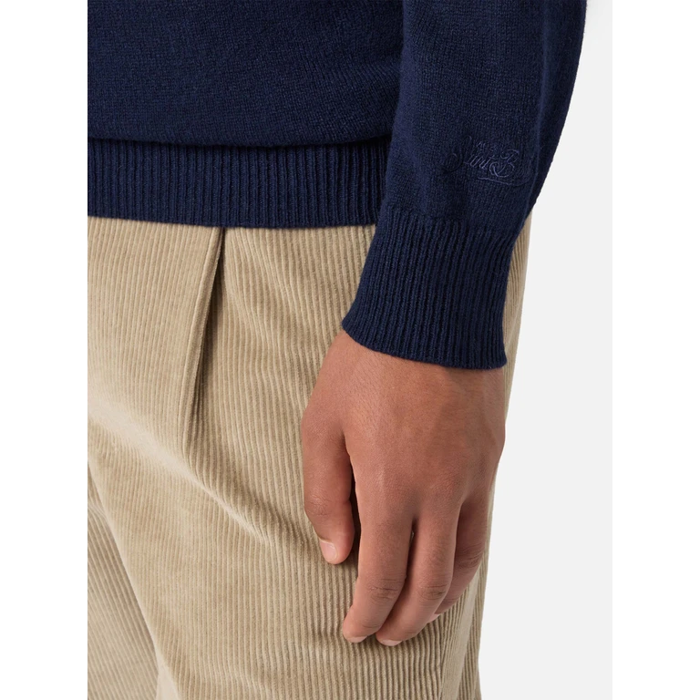 Mc2 Saint Barth Regent Lambswool Sweater Night Blue - Men