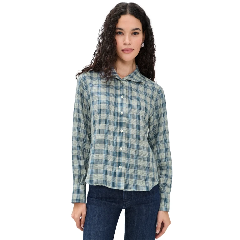 Jeanerica Vera Shirt Blue White Check S