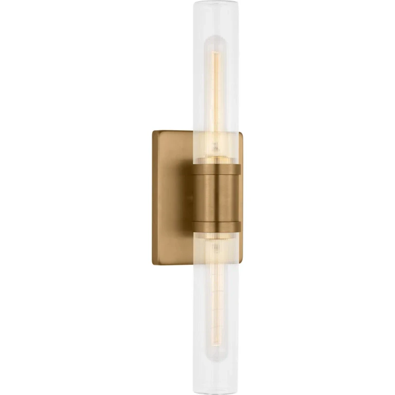Satin Brass Satin Brass Bathroom Vanity Light from the Keaton Collection