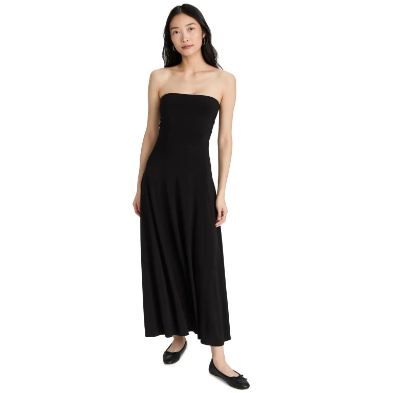 Norma Kamali Strapless Flared Dress To Midcalf Black S
