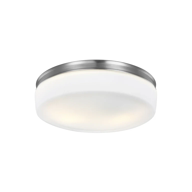 Satin Nickel Two Light Flush Mount from the Issen Collection