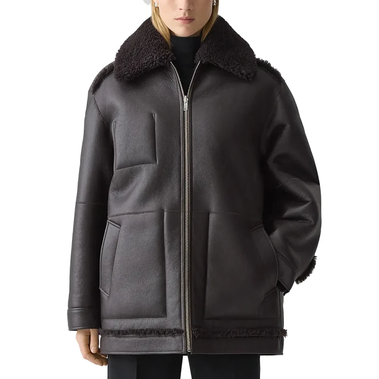Theory Cocoon Reversible Shearling Coat