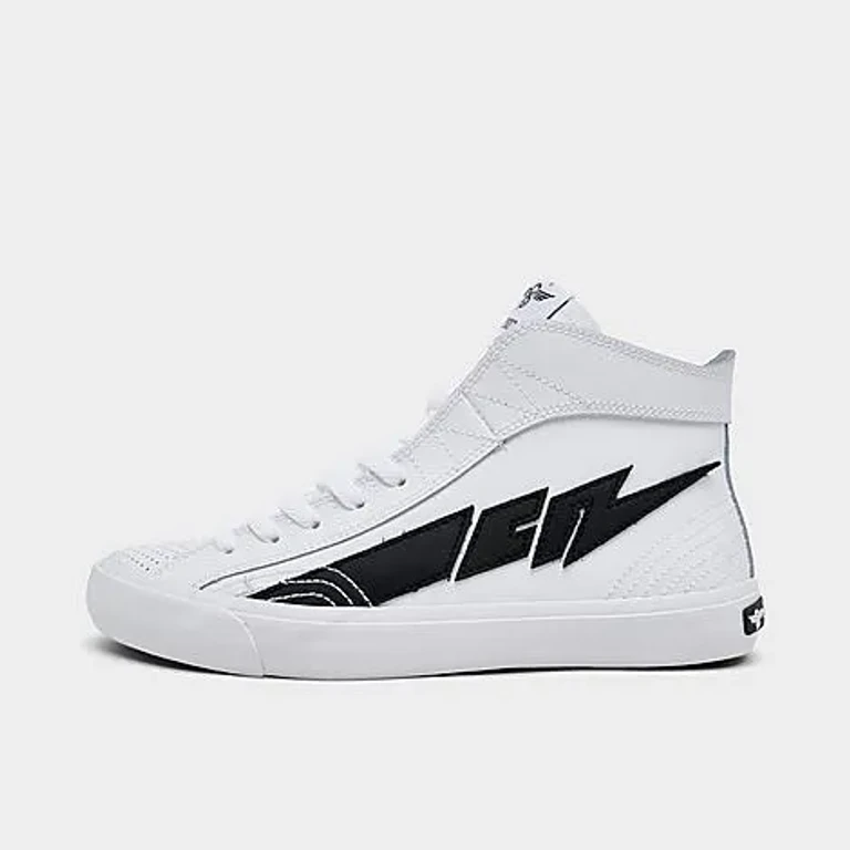Women's Creative Recreation Zeus Hi Leather Casual Shoes in White/Black Size: 6.5