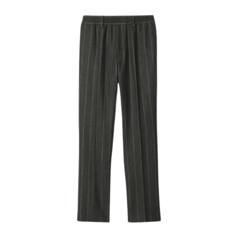 Burberry Mens Pinstriped Wool Tailored Trousers