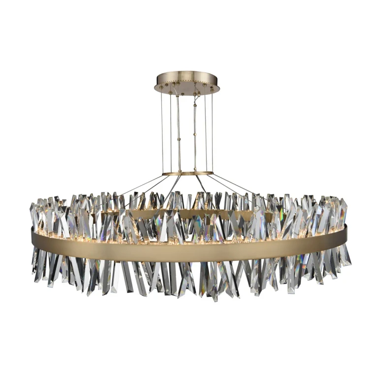 Brushed Champagne Gold LED Pendant from the Glacier Collection