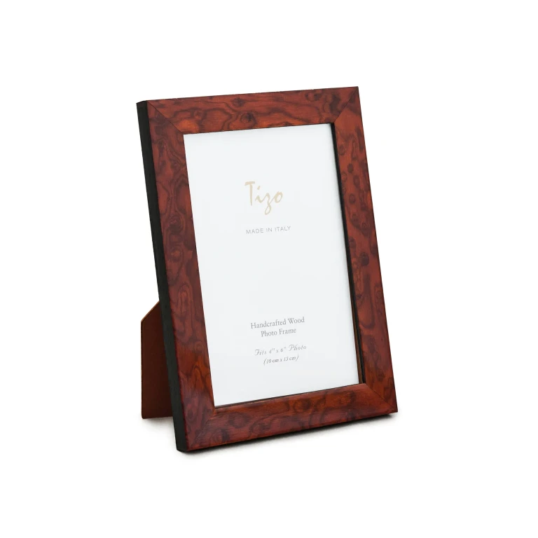 Tizo Design Italian Brown Burl Wood Frame 4x6 Brown Burl One Size