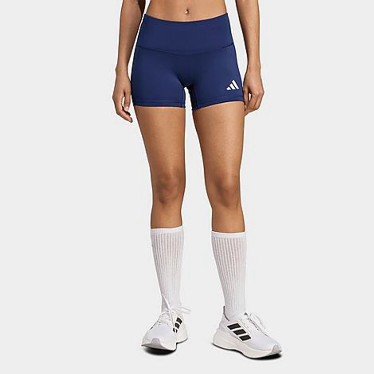 adidas Women's 3-Stripes 4" Volleyball Shorts in Team Navy Blue Size: XXS