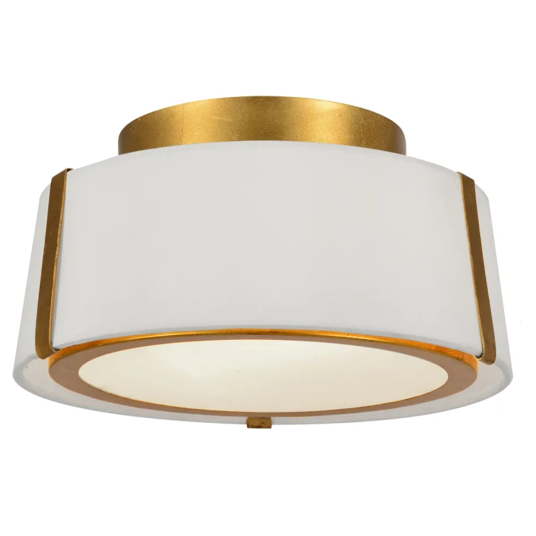 Crystorama Fulton 2-Light 12" Ceiling Light in Antique Gold