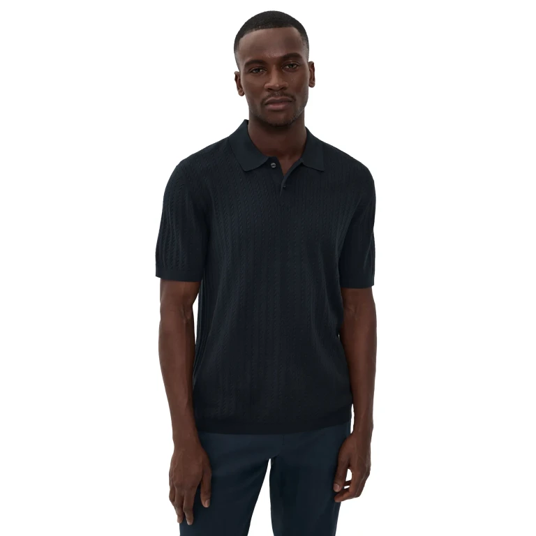 Theory 男士 Fine Bilen 短袖 Polo 衫 Dark Eclipse S