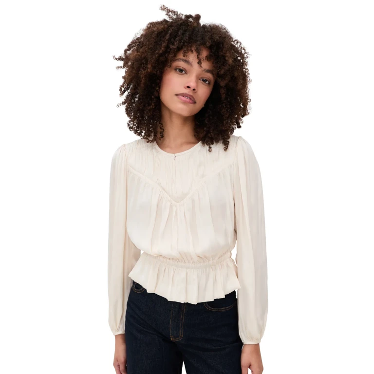 PAIGE Gansevoort Top Antique White S
