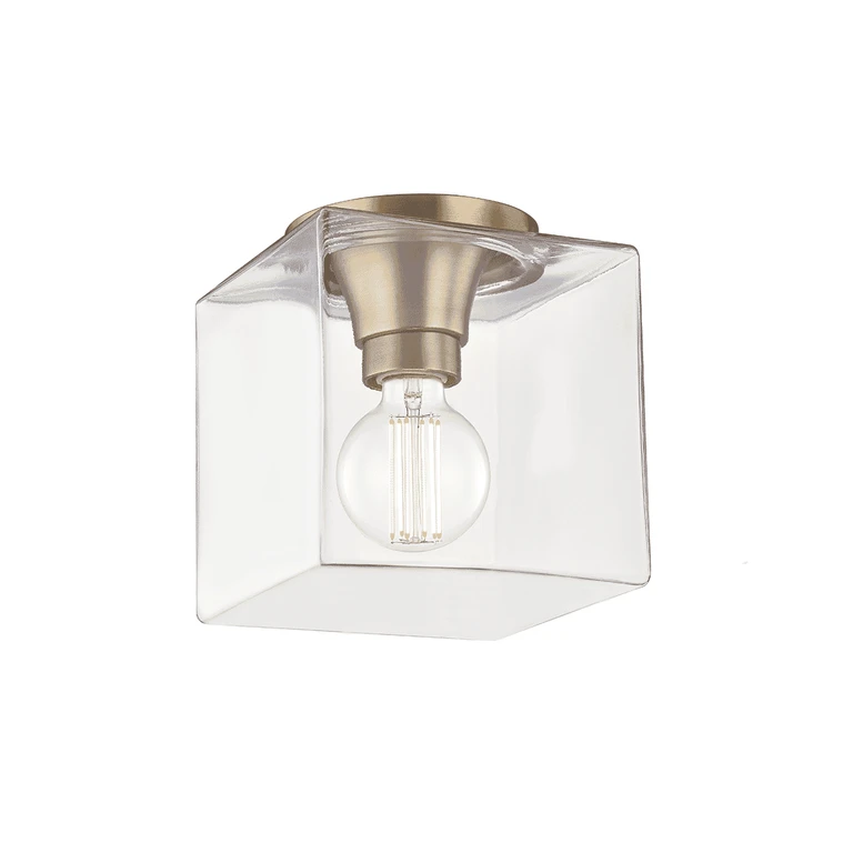 Aged Brass One Light Flush Mount from the Grace Collection