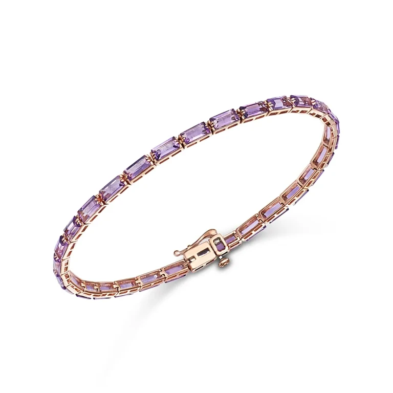 Amethyst Tennis Bracelet in 14K Rose Gold