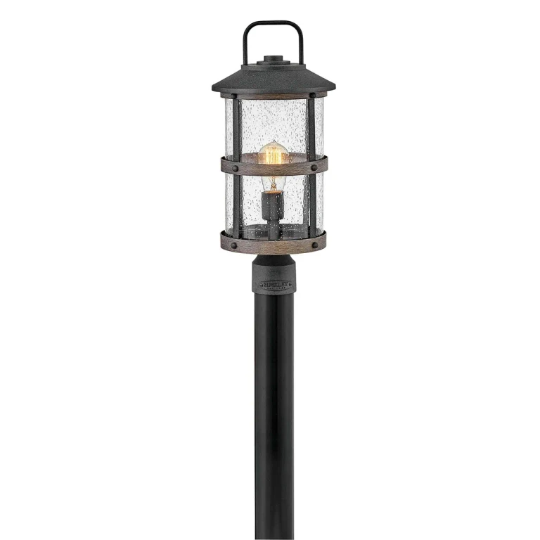 Aged Zinc LED Post Top or Pier Mount Lantern from the Lakehouse Collection