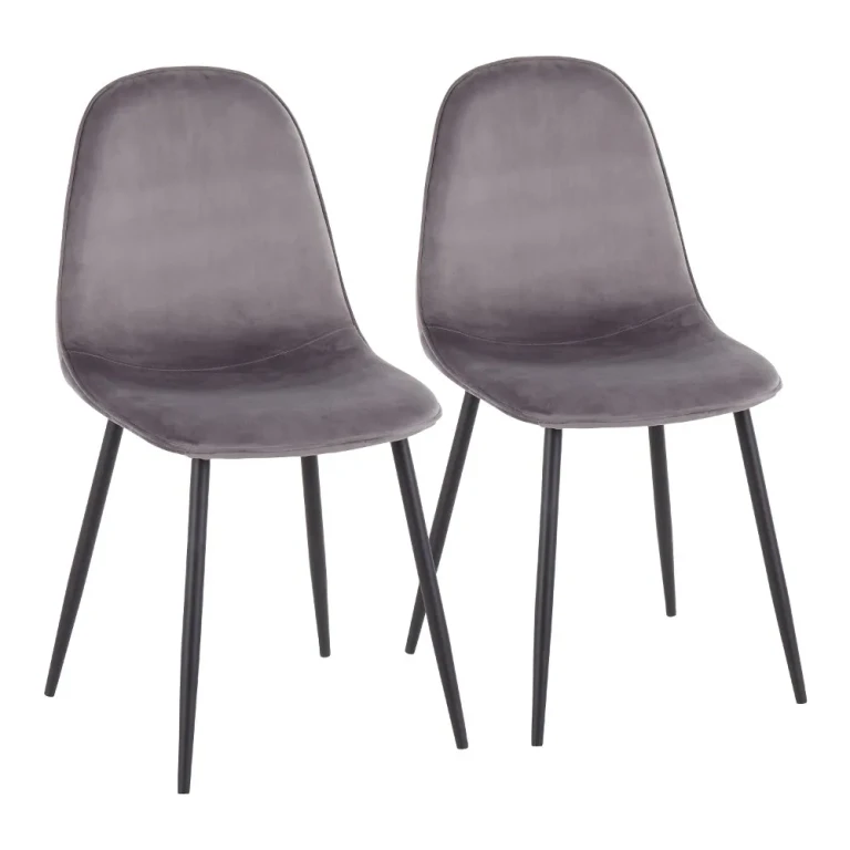 Contemporary Gray and Gold Dining Room Chair (Set of 2) - Pebble