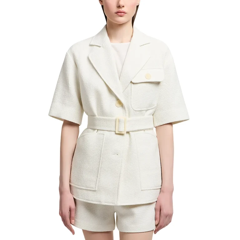 Emporio Armani Belted Boucle Blazer