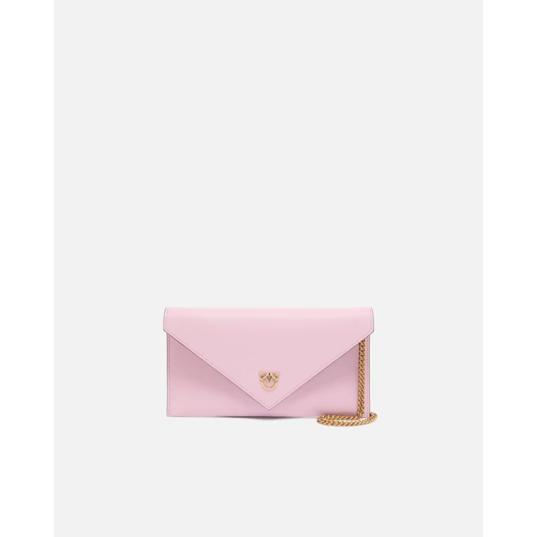 Pinko - Petite pochette enveloppe en cuir lisse à logo Love Birds