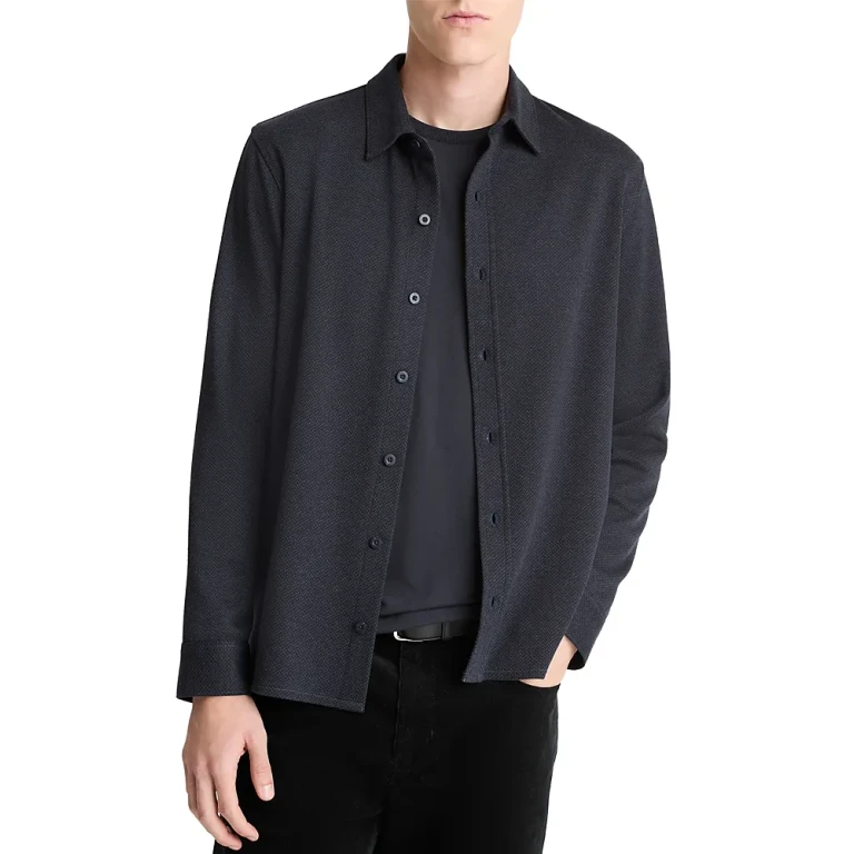 Vince Herringbone Classic Fit Button Down Shirt